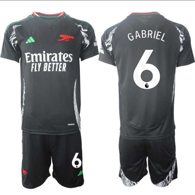 Men 2024-2025 Club Arsenal away Black #6 Soccer Jersey->arsenal jersey->Soccer Club Jersey